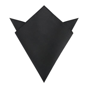 Black Diagonal Herringbone Pocket Square