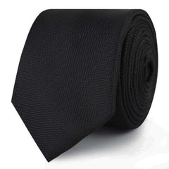 Black Diagonal Herringbone Skinny Ties