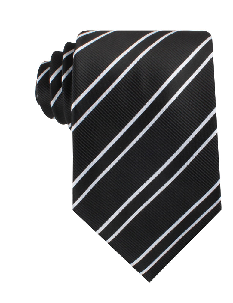 Black Double Stripe Necktie