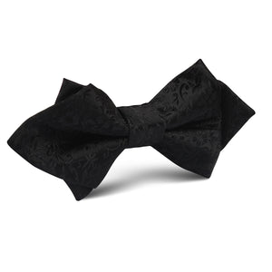 Black Floral Pattern Diamond Bow Tie