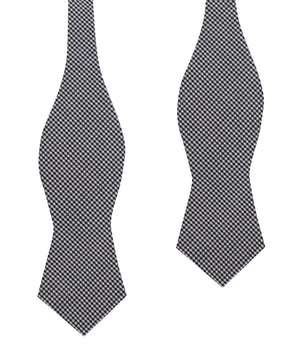 Black Gingham Cotton Self Tie Diamond Bow Tie