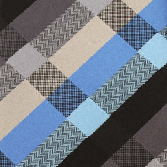 Black Grey Silver Blue Pattern Fabric Self Tie Diamond Tip Bow TieX092