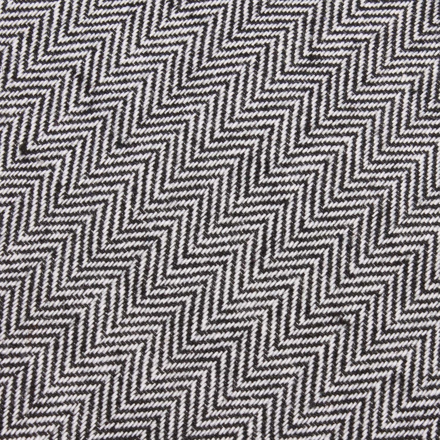 Black Herringbone Linen Fabric Pocket Square L028