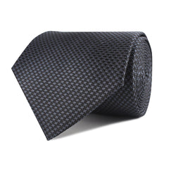 Black Houndstooth Pattern Necktie Front Roll