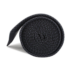 Black Houndstooth Pattern Necktie Side Roll