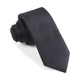 Black Houndstooth Pattern Skinny Tie