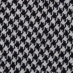 Black Houndstooth Spider Linen Fabric Self Bowtie