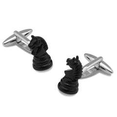 Black Knight Chess Piece Cufflinks