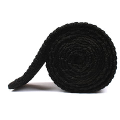 Black Knitted Tie Side Roll