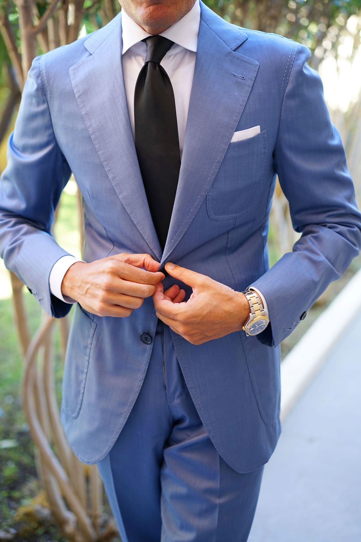 Cravate Homme Dinghao 100% Soie - Noir à Rayures, Motif Check, Occasion Très Bon état