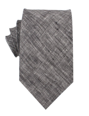 Black Linen Chambray Necktie