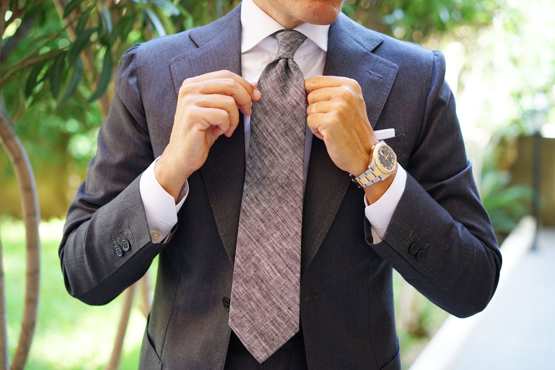 Black Linen Chambray Necktie | Shop Men's Casual Tie | Thick Wide Ties ...