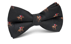 Black Melbourne Race Horse Bow Tie