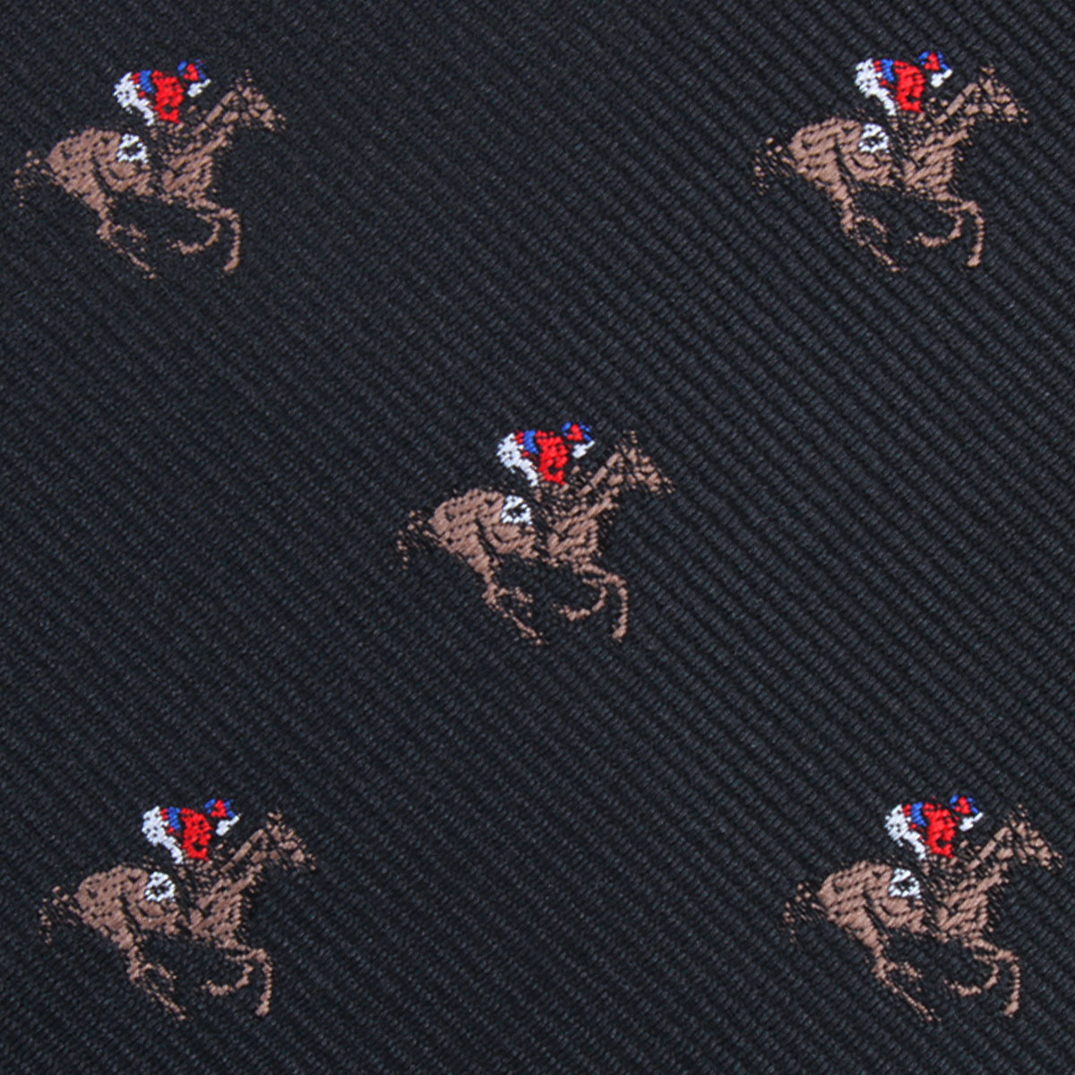 Black Melbourne Race Horse Bow Tie Fabric