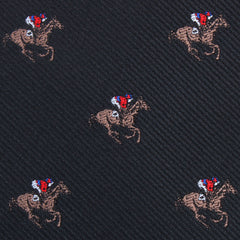 Black Melbourne Race Horse Pocket Square Fabric