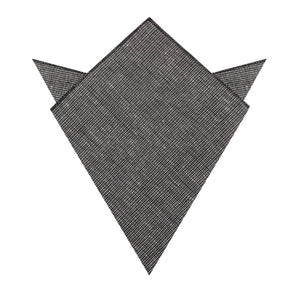 Black Needle Stitch Linen Pocket Square