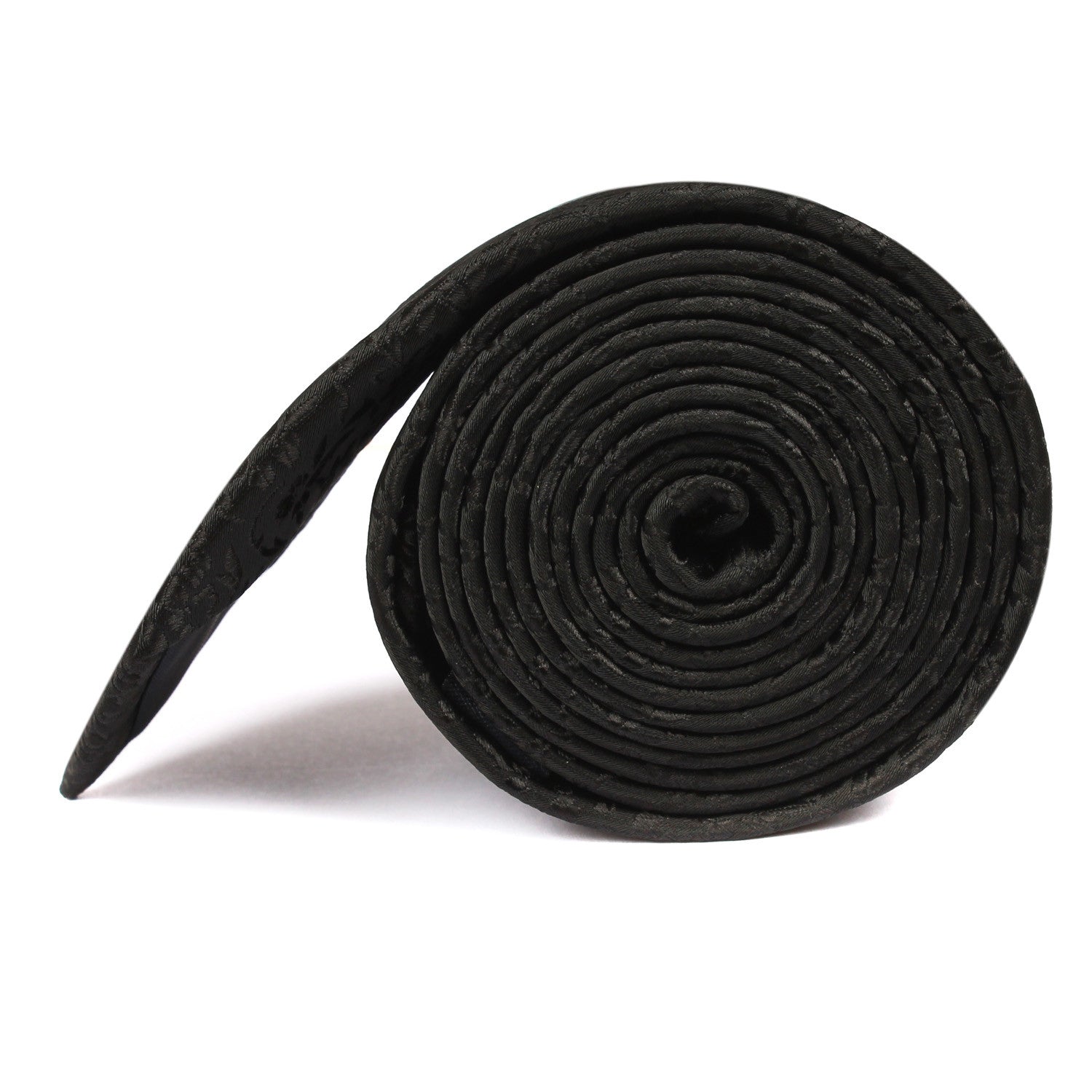 Black Pattern - Skinny Tie Side Roll