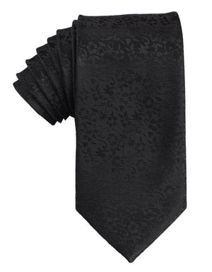 Black Floral Pattern Tie