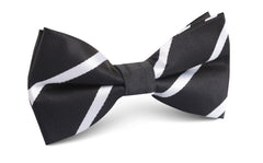 Black Pencil Stripe Bow Tie