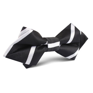 Black Pencil Stripe Diamond Bow Tie