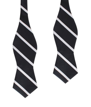 Black Pencil Stripe Diamond Self Bow Tie