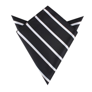 Black Pencil Stripe Pocket Square