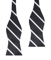Black Pencil Stripe Self Bow Tie