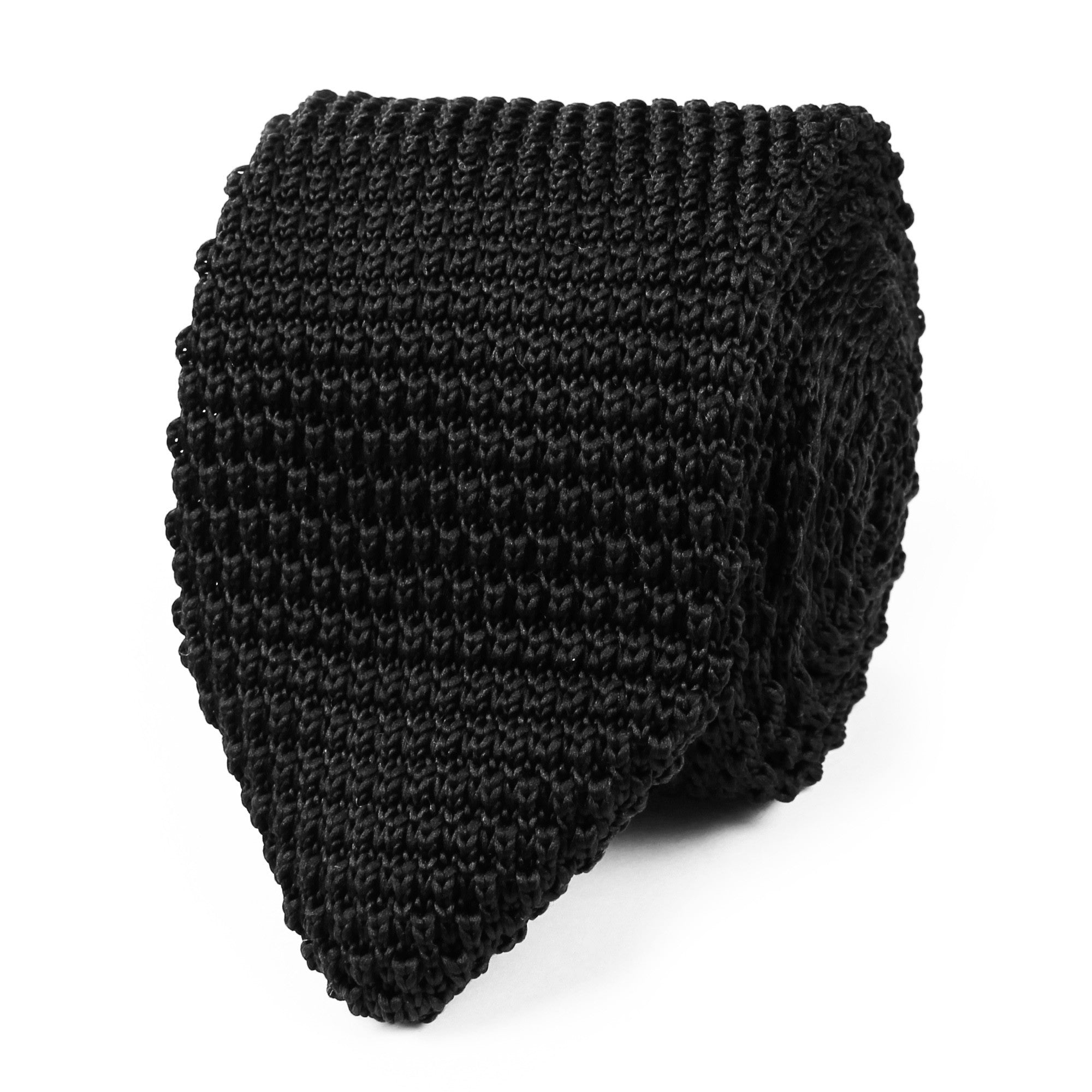Black Pointed Knitted Tie