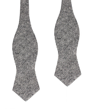 Black Porcupine English Wool Diamond Self Bow Tie