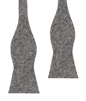 Black Porcupine English Wool Self Bow Tie