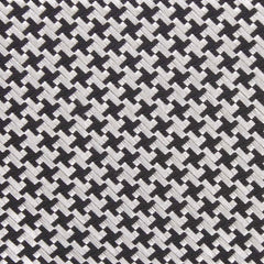 Black & Silver Houndstooth Pattern Fabric Bow Tie M110