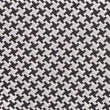 Black & Silver Houndstooth Pattern Fabric Necktie M110
