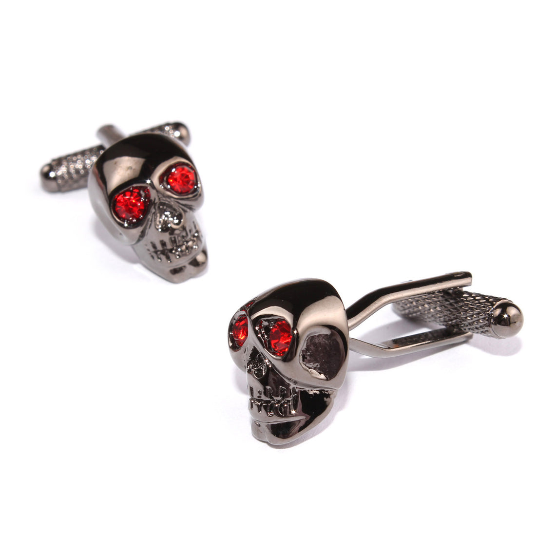 Black Skull Red Ruby Cufflinks