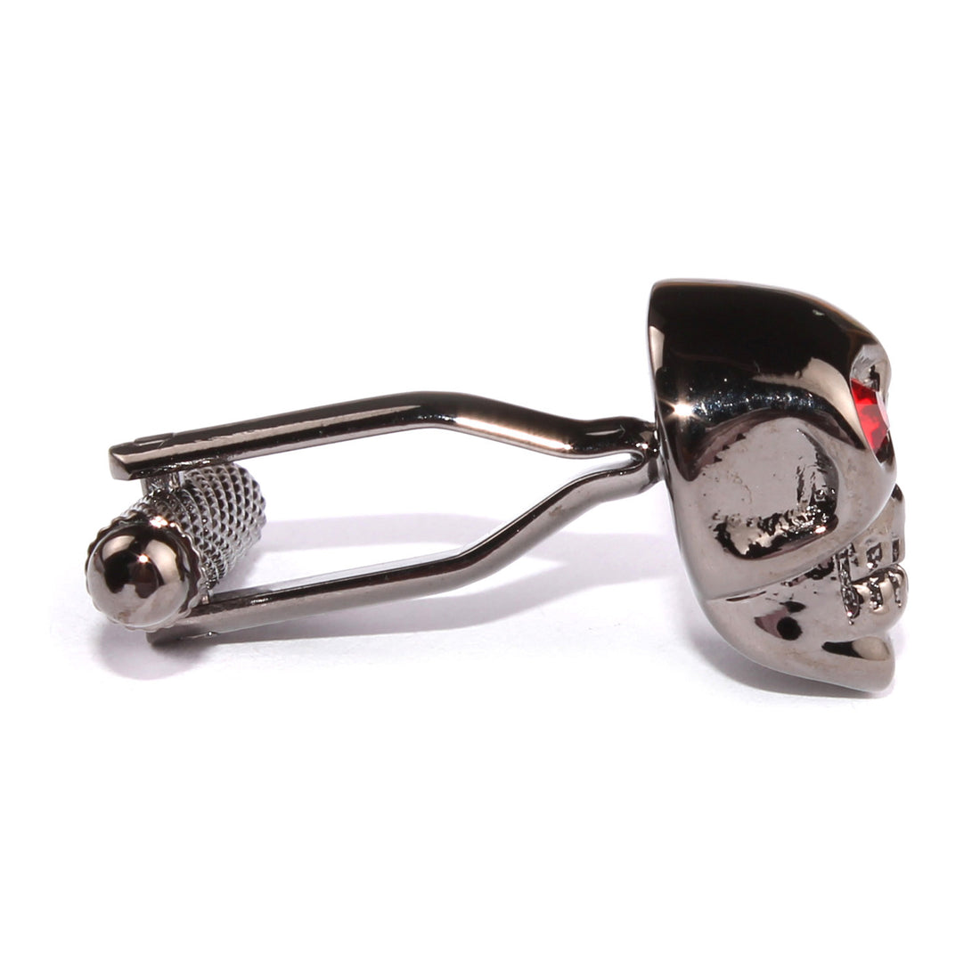 Black Skull Red Ruby Cufflinks Side OTAA 