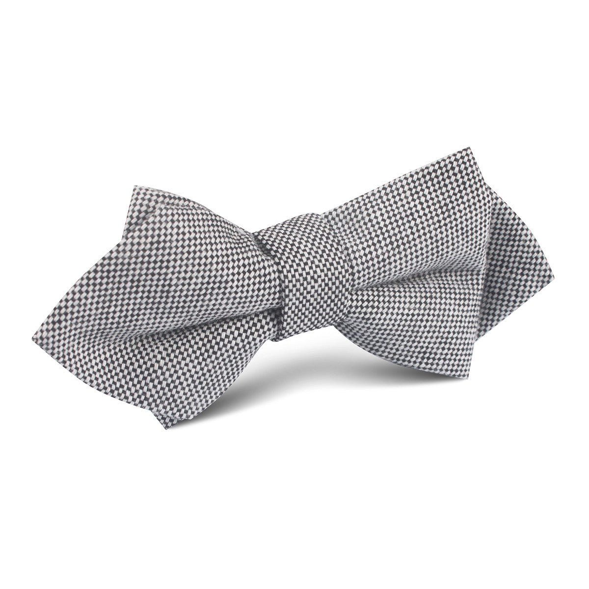 Black Tweed Linen Stitching Diamond Bow Tie