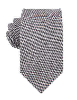Black Tweed Linen Stitching Necktie