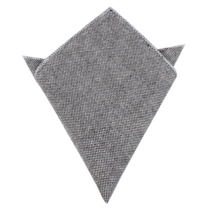 Black Tweed Linen Stitching Pocket Square