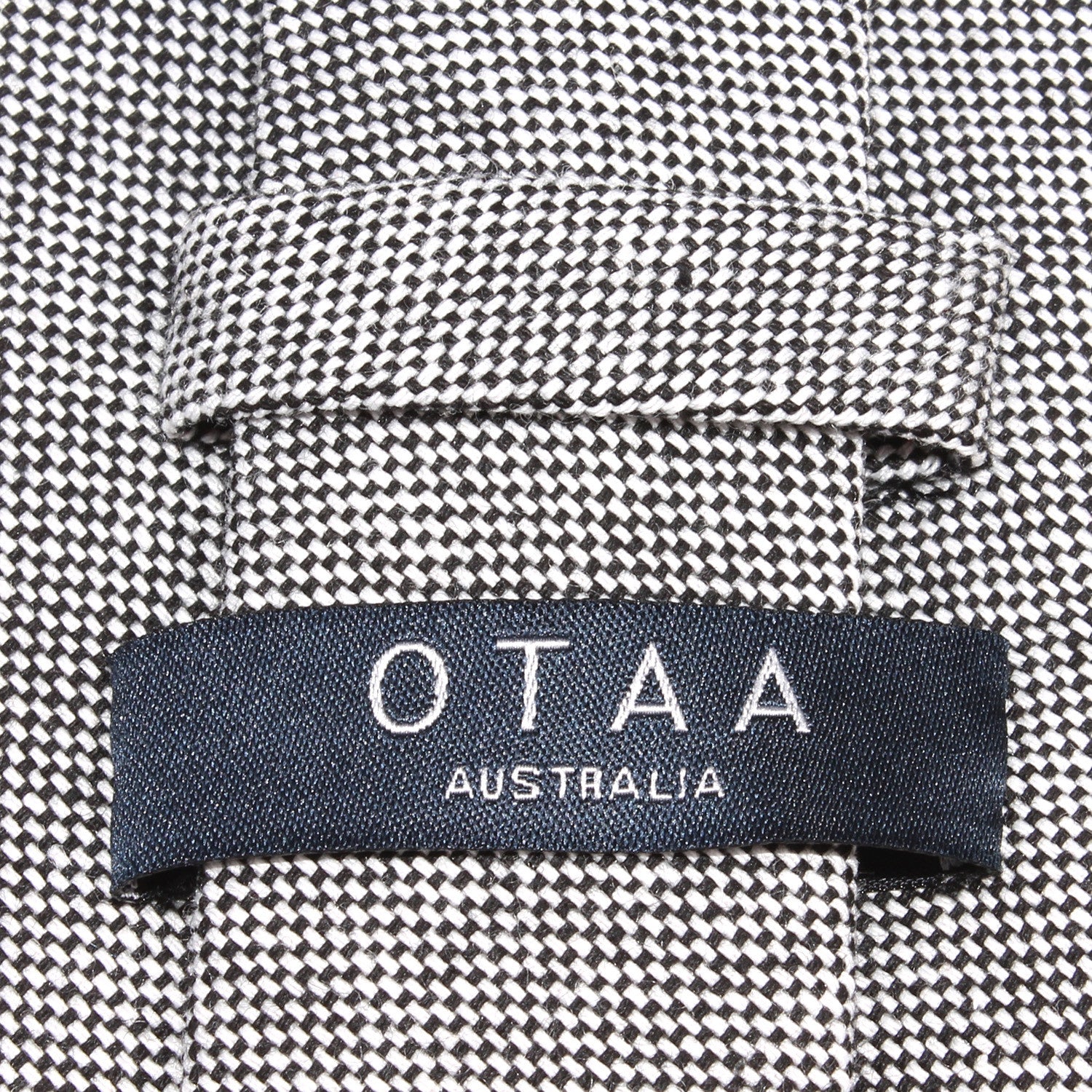 Black Tweed Linen Stitching Skinny Tie OTAA Australia