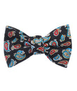 Black Twisted Teardrop Paisley Self Tied Bowtie