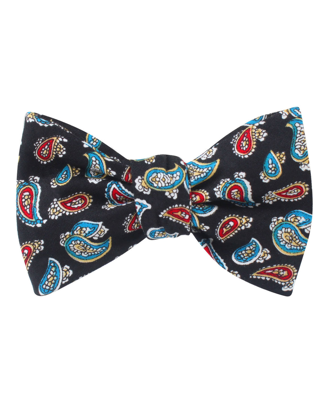 Black Twisted Teardrop Paisley Self Tied Bowtie