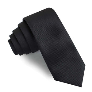 Black Weave Skinny Tie