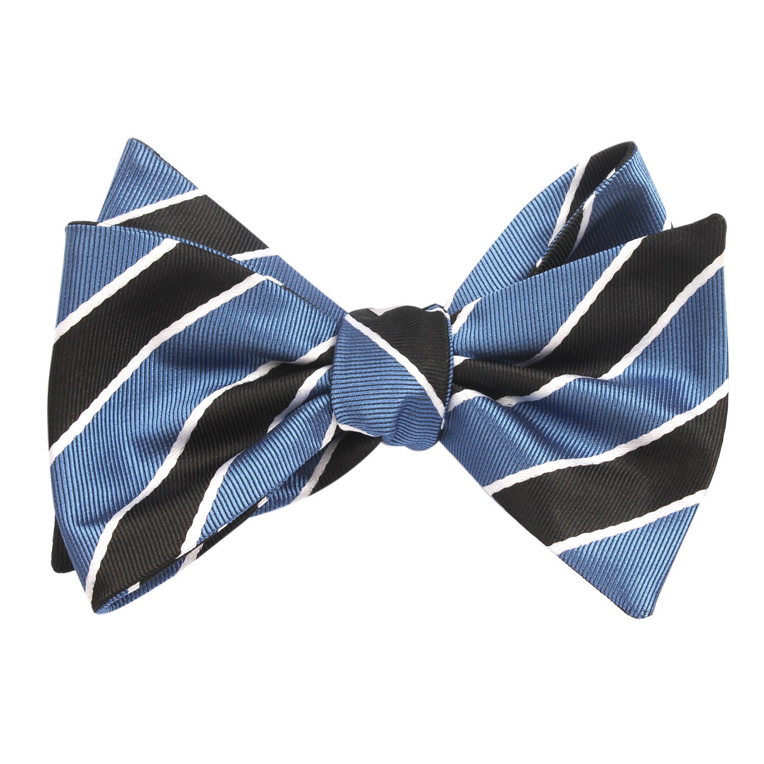 Black White Blue Striped Bow Tie Untied Self tied knot by OTAA