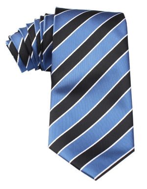Black White Blue Striped Tie