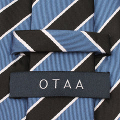 Black White Blue Striped Tie Back