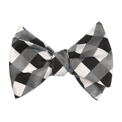 Black White Grey Checkered - Bow Tie (Untied) Self tied knot by OTAA
