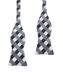 Black White Grey Checkered Bow Tie Untied X033 OTAA