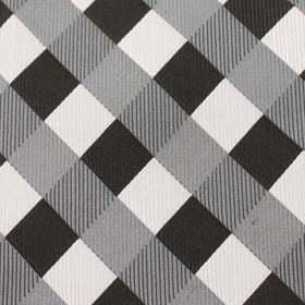 Black White Grey Checkered Pocket Square