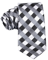Black White Grey Checkered Tie
