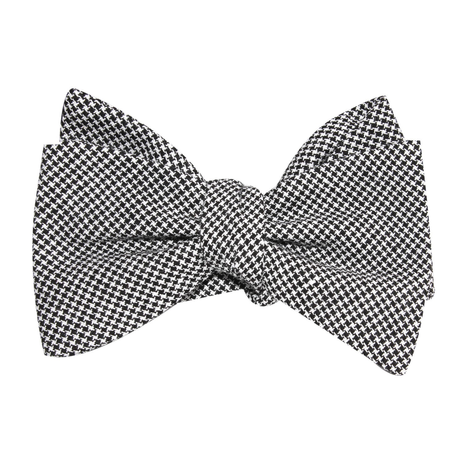 Black White Houndstooth Cotton Self Tie Bow Tie