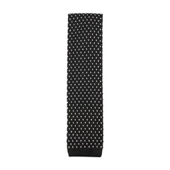 Black & White Pattern Knitted Tie Vertical View